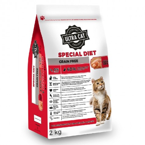 Ultra Cat Optimal Balance Grain Free Adult Dry Cat Food Chicken and Rice Flavour 2kg