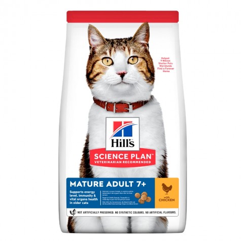 Hill's Science Plan Mature 7+  Adult Dry Cat Food Chicken Flavour 