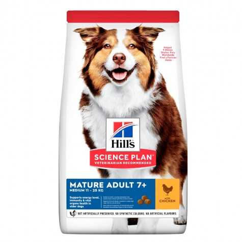 Hill's Science Plan Mature Adult Medium Dry Dog Food Chicken Flavour