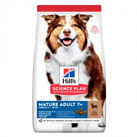 Hill's Science Plan Mature Adult Medium Dry Dog Food  Lamb & Rice Flavour 12kg